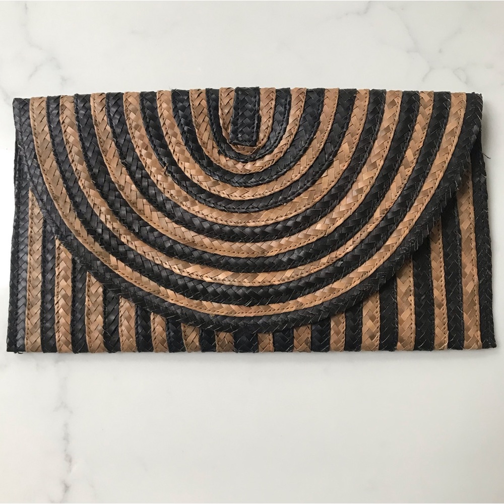 Raffia Straw Envelope Clutch